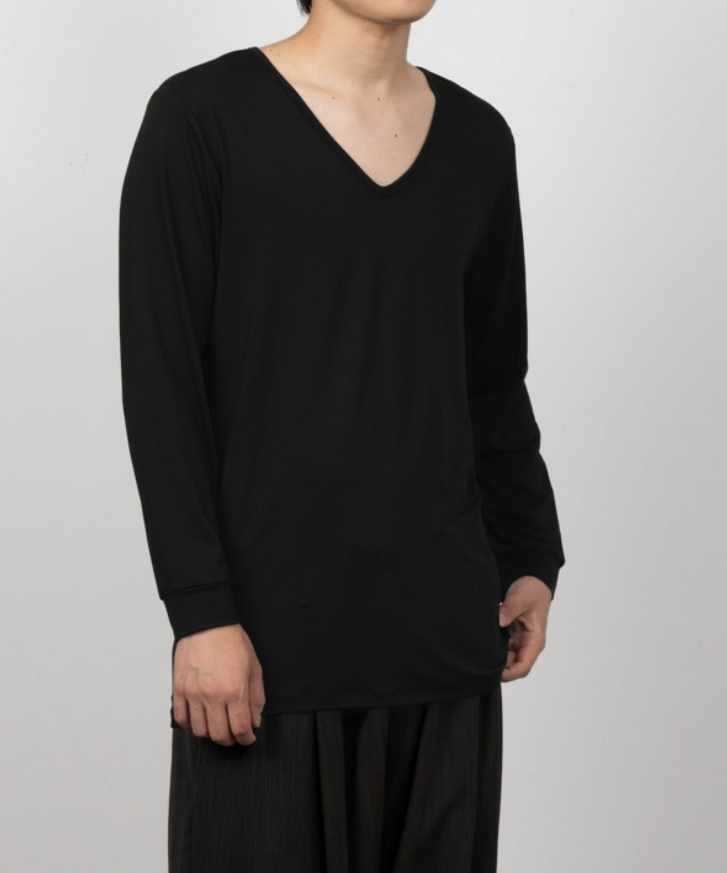 MAC HEAT  VネックインナーTシャツ9分袖 メンズ メール便 対応商品商品画像-3