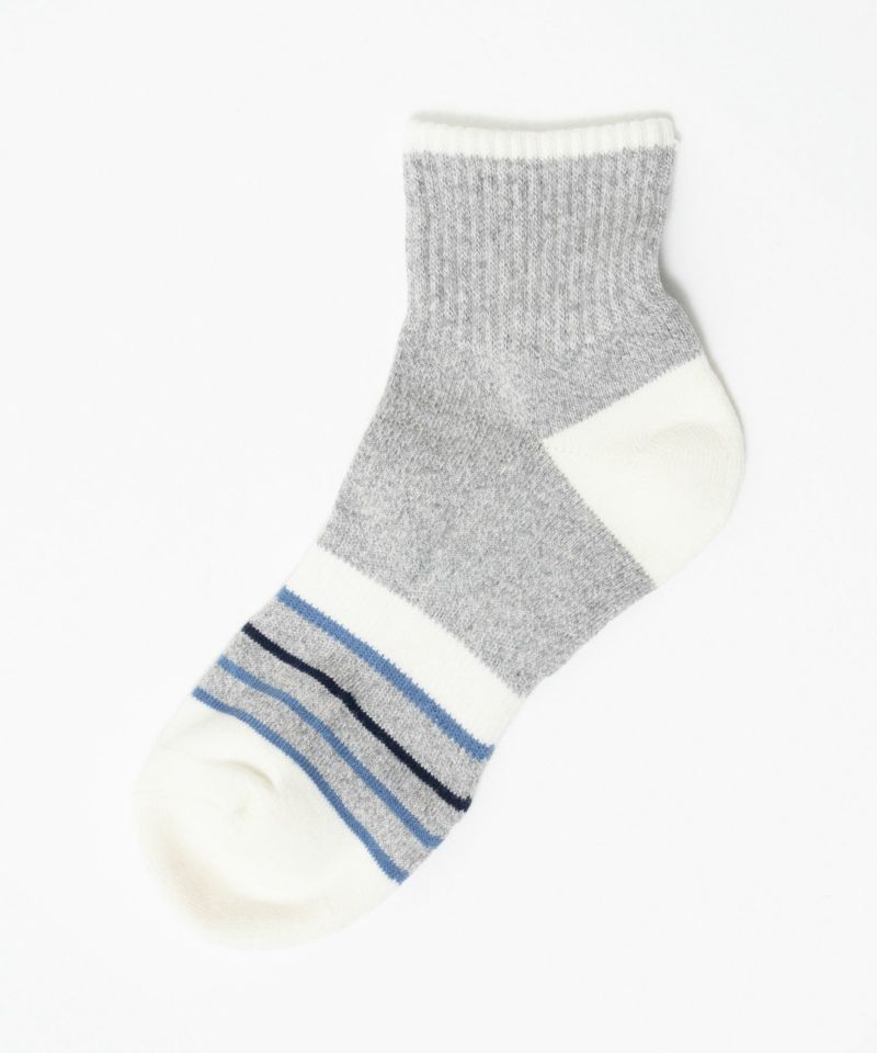 NAVY クォーターソックス 配色ボーダー メンズ商品画像-5