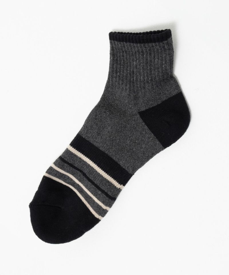 NAVY クォーターソックス 配色ボーダー メンズ商品画像-7
