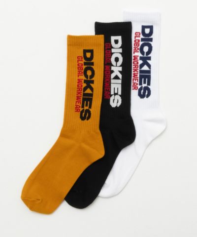 Dickies  クルーソックス サイドロゴ 3足組 メンズ