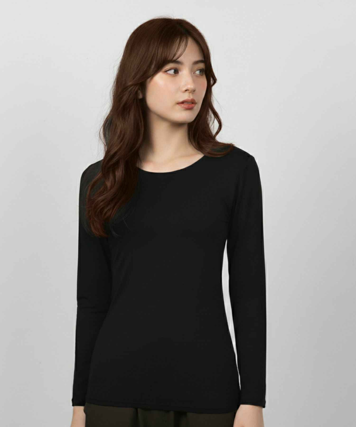 MAC HEAT  クルーネックインナーTシャツ10分袖 レディース メール便 対応商品商品サムネイル-1