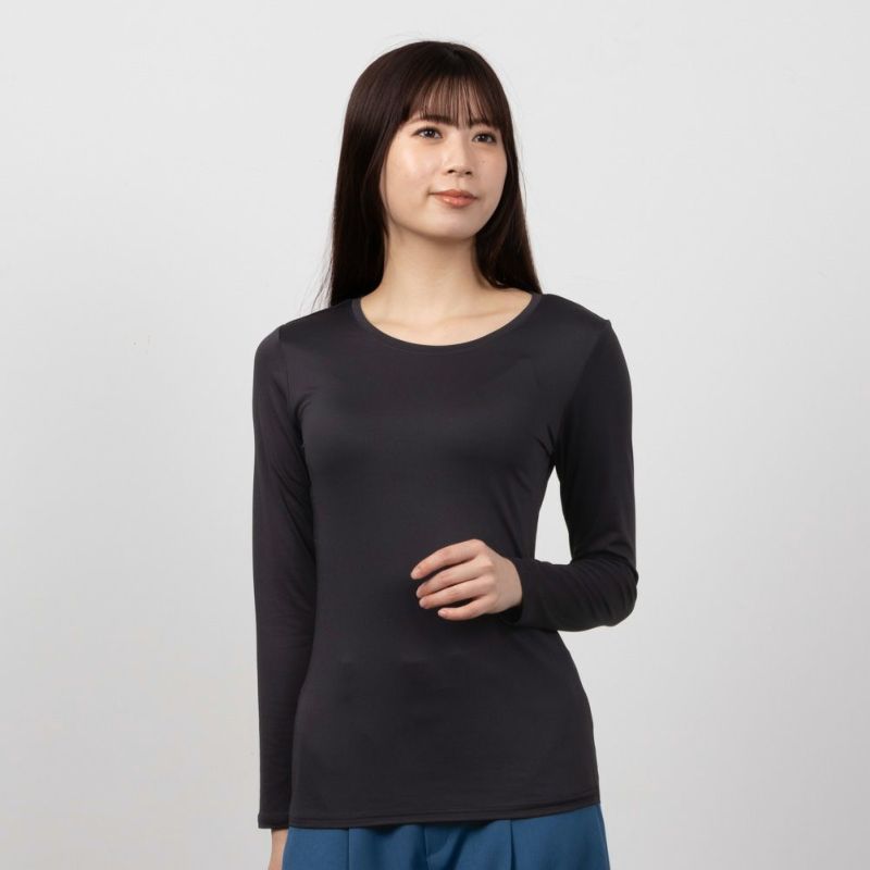 MAC HEAT  クルーネックインナーTシャツ10分袖 レディース ネコポス 対応商品商品画像-2