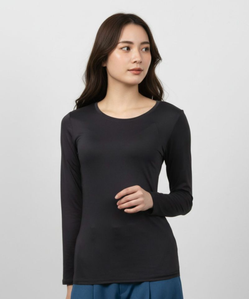 [値下げ]MAC HEAT  クルーネックインナーTシャツ10分袖 レディース メール便 対応商品商品画像-2