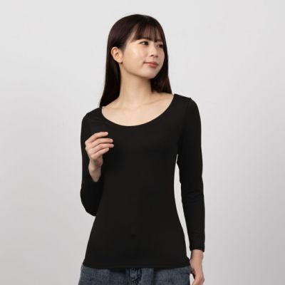 MAC HEAT  UネックインナーTシャツ8分袖 レディース ネコポス 対応商品