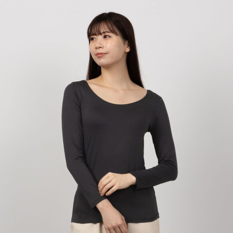 MAC HEAT  UネックインナーTシャツ8分袖 レディース ネコポス 対応商品商品画像-2