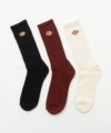Dickies クルーソックス ワンポイントロゴ 3足組 レディース