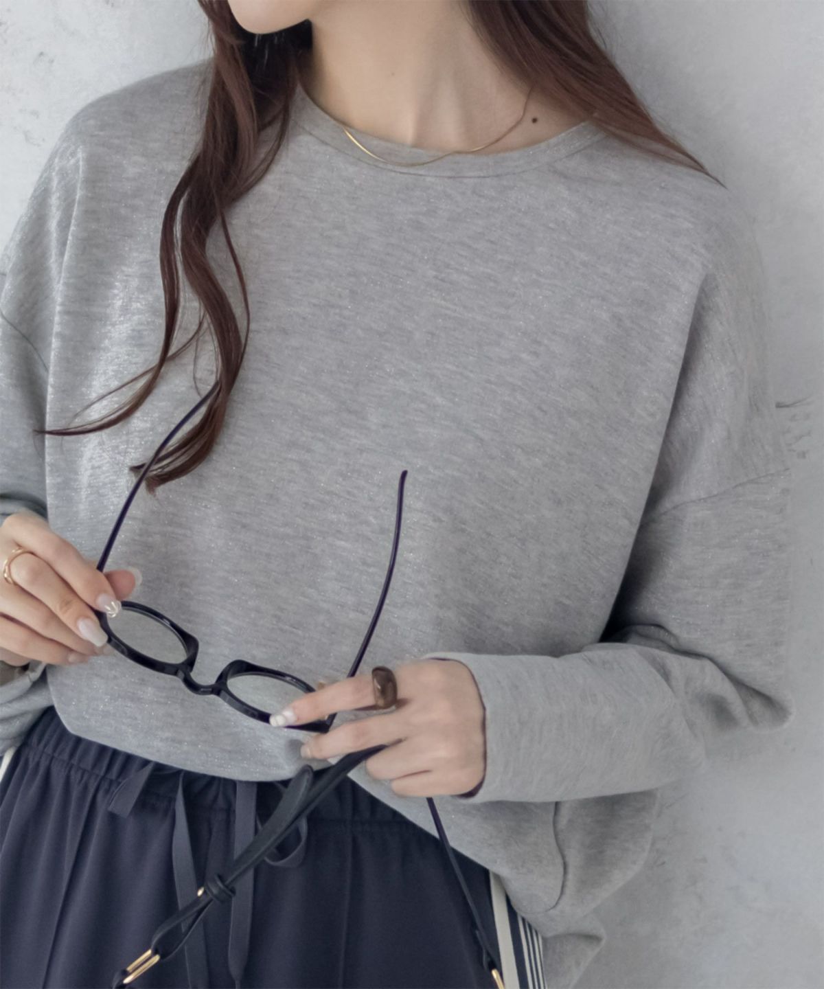 nAvy ラメ裏毛コクーンプルオーバー レディース