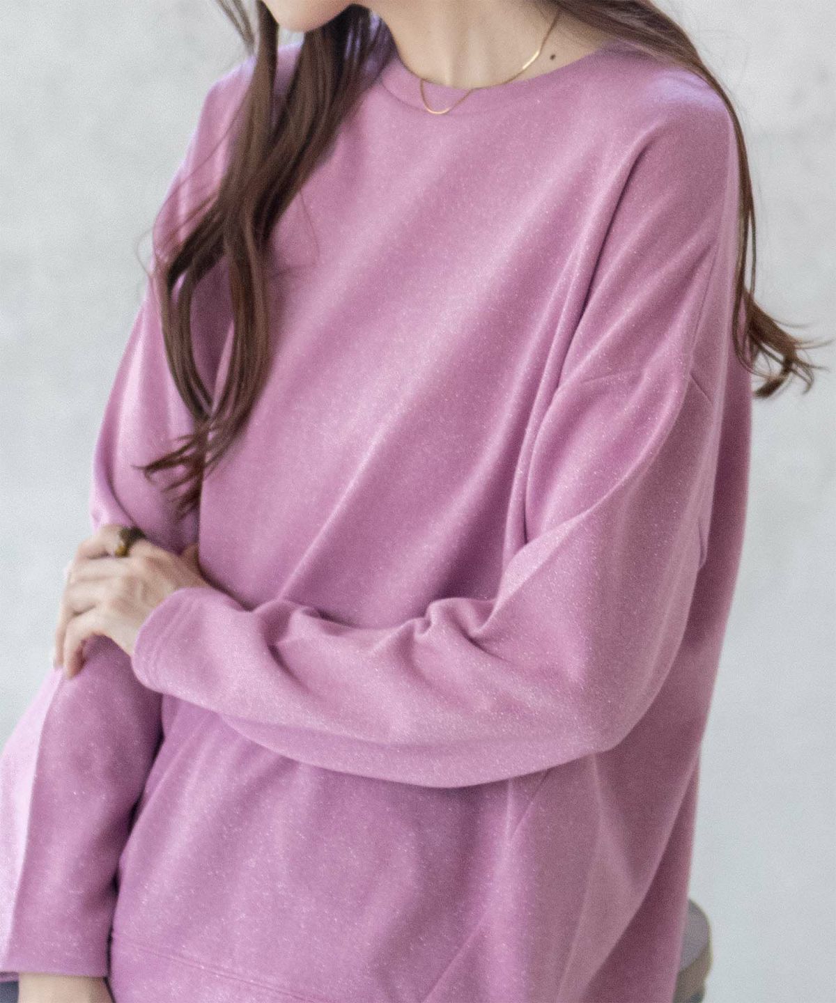 nAvy ラメ裏毛コクーンプルオーバー レディース