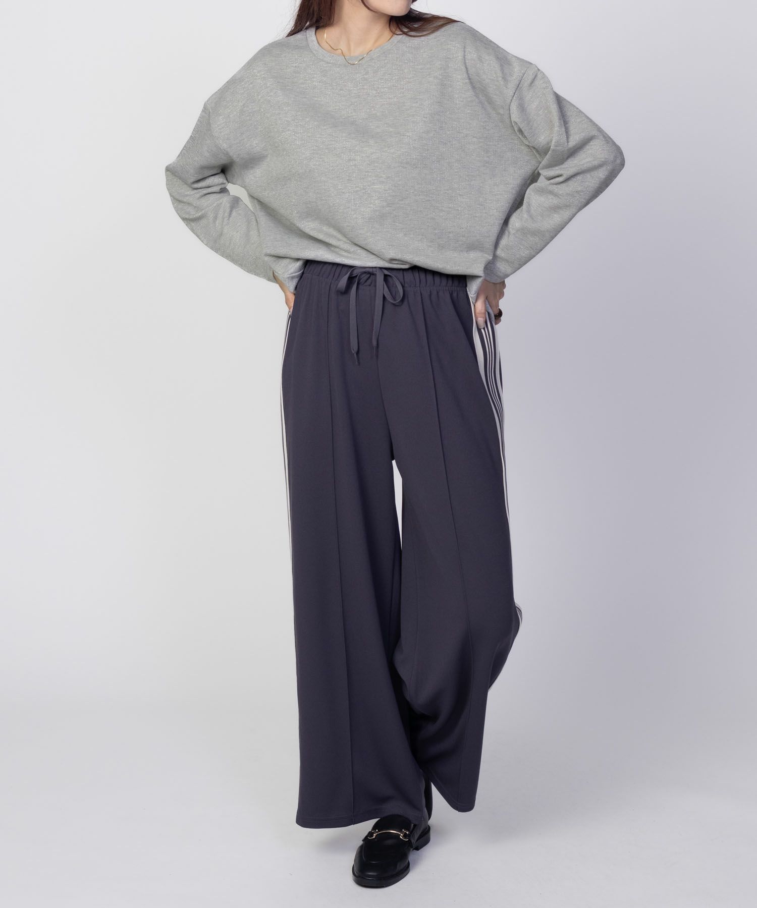 nAvy ラメ裏毛コクーンプルオーバー レディース