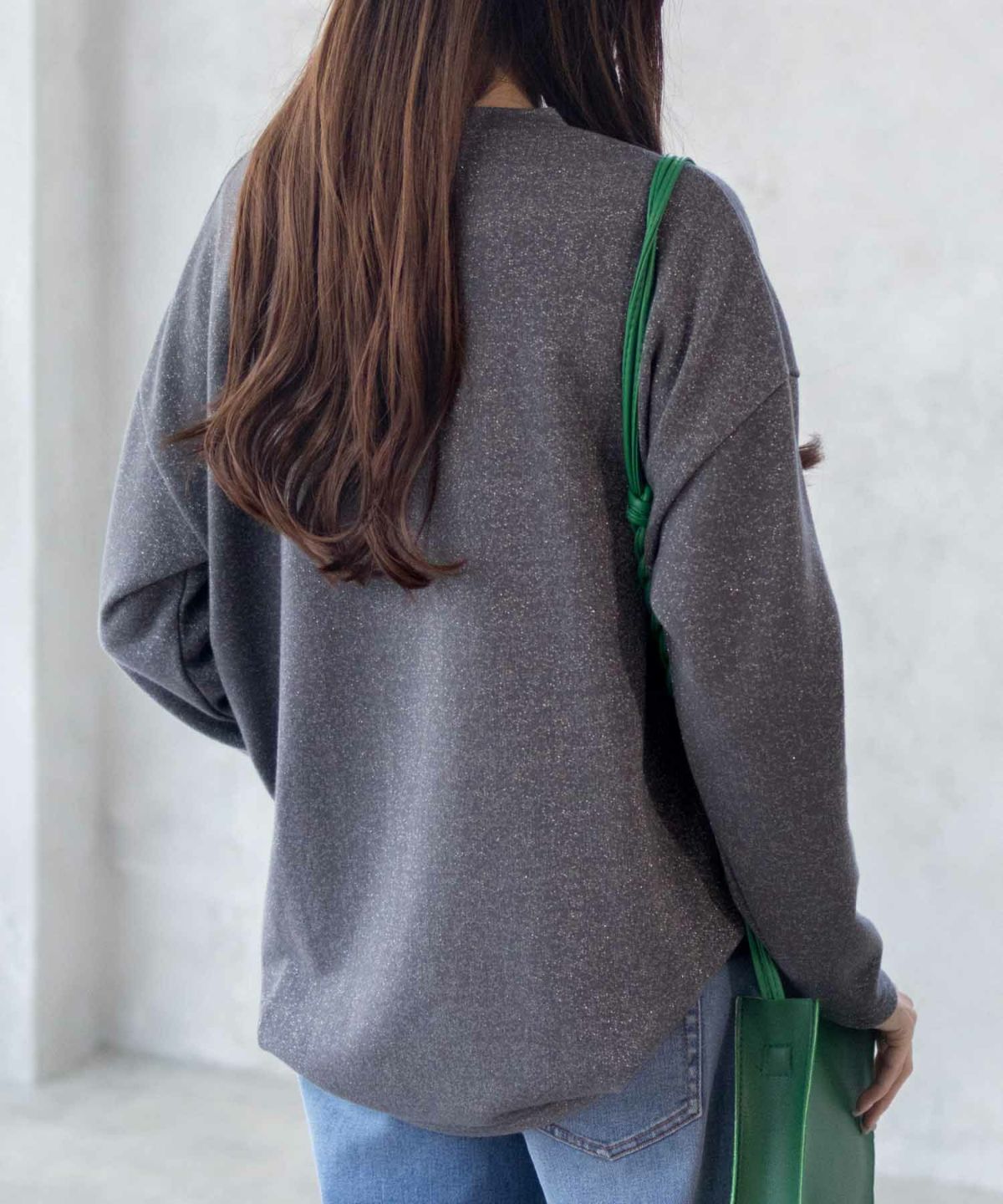 nAvy ラメ裏毛コクーンプルオーバー レディース