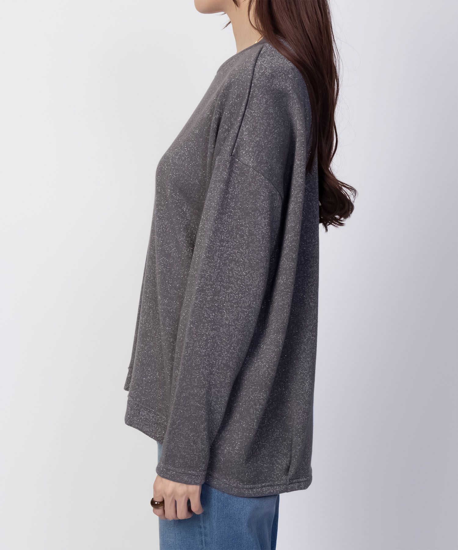 nAvy ラメ裏毛コクーンプルオーバー レディース