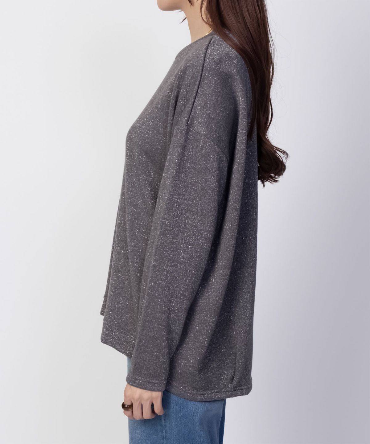 nAvy ラメ裏毛コクーンプルオーバー レディース