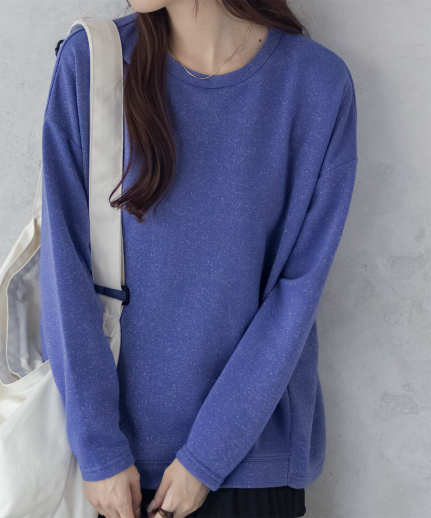 nAvy ラメ裏毛コクーンプルオーバー レディース