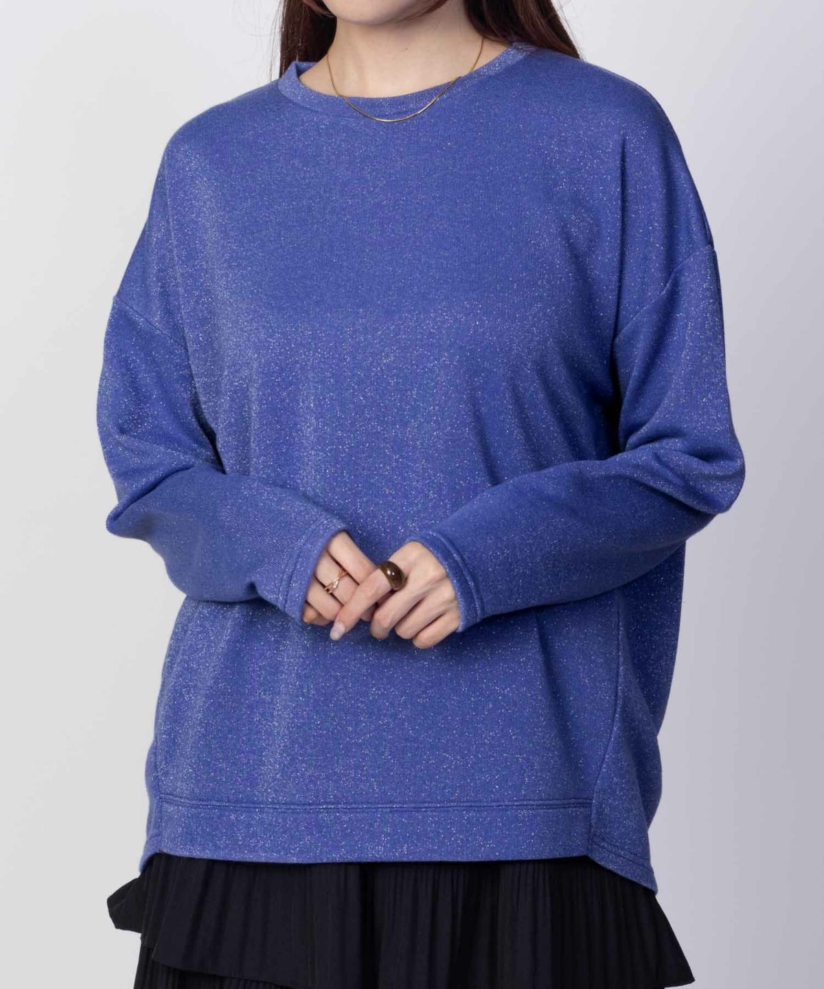 nAvy ラメ裏毛コクーンプルオーバー レディース