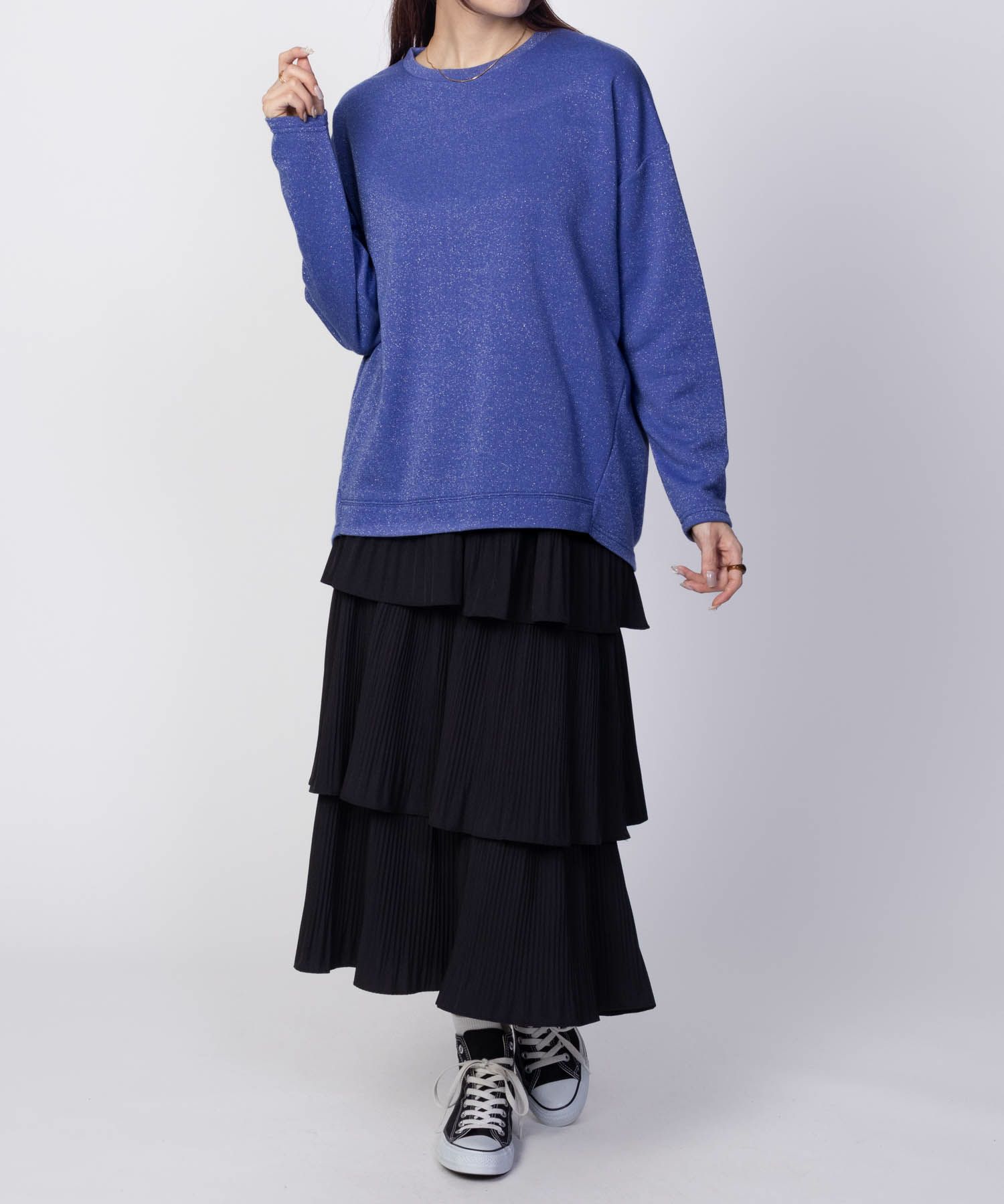 nAvy ラメ裏毛コクーンプルオーバー レディース