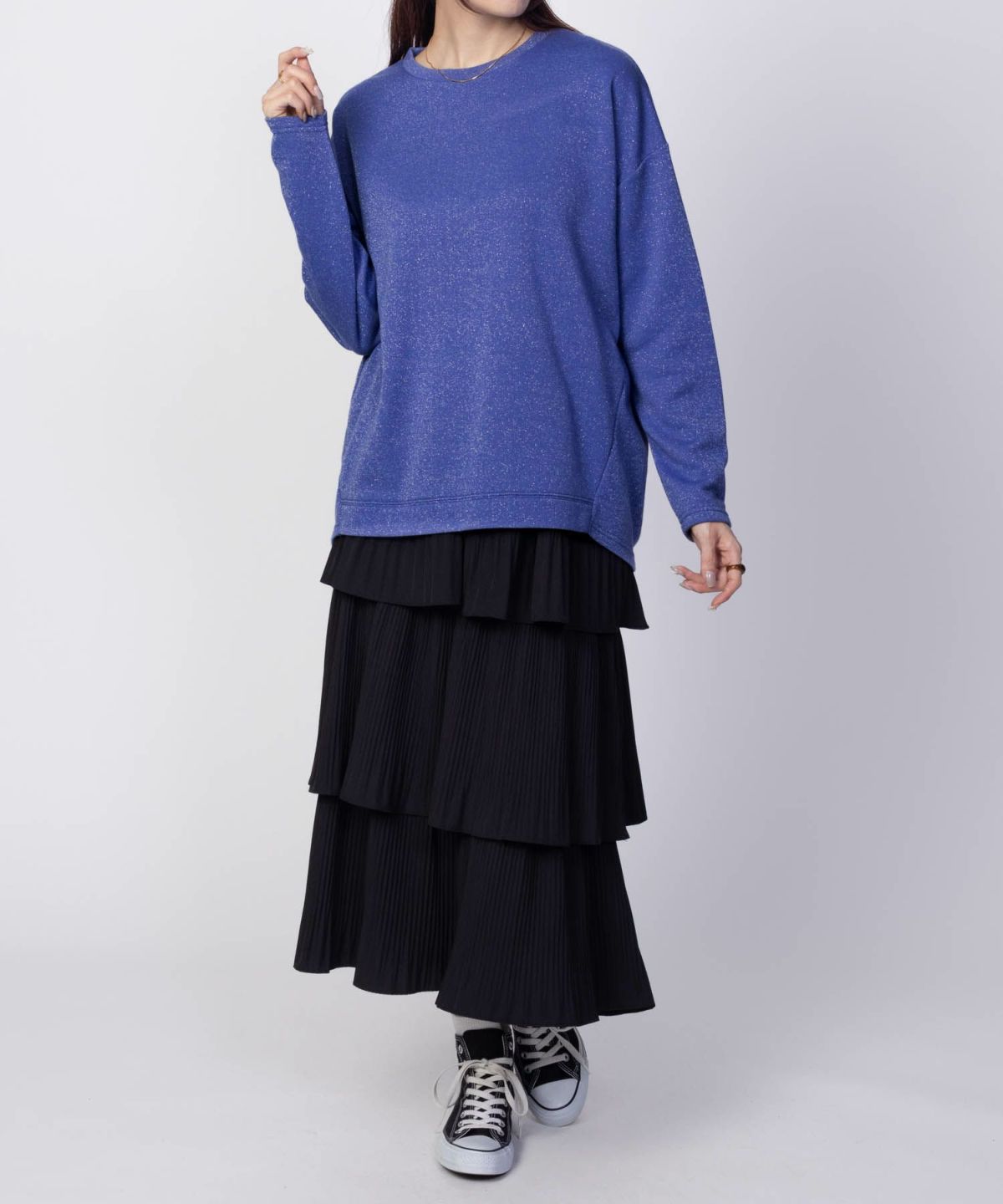 nAvy ラメ裏毛コクーンプルオーバー レディース