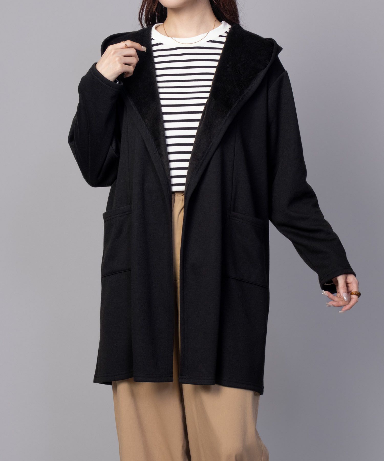 nAvy 温℃裏シャギートッパーカーディガン レディース
