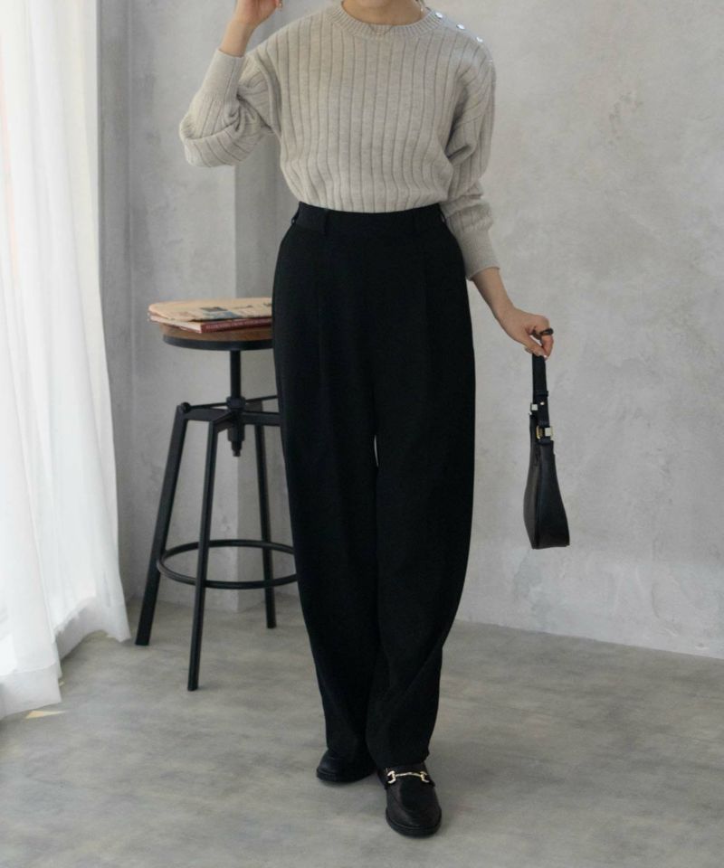 [さらに50%OFF]nAvy  もちり もちもち 洗えるニット 肩ボタンクルーネック レディース商品画像-16