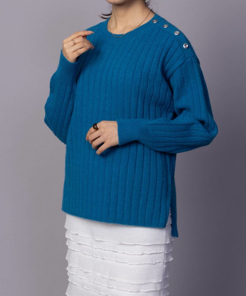 [さらに50%OFF]nAvy  もちり もちもち 洗えるニット 肩ボタンクルーネック レディース商品画像-27