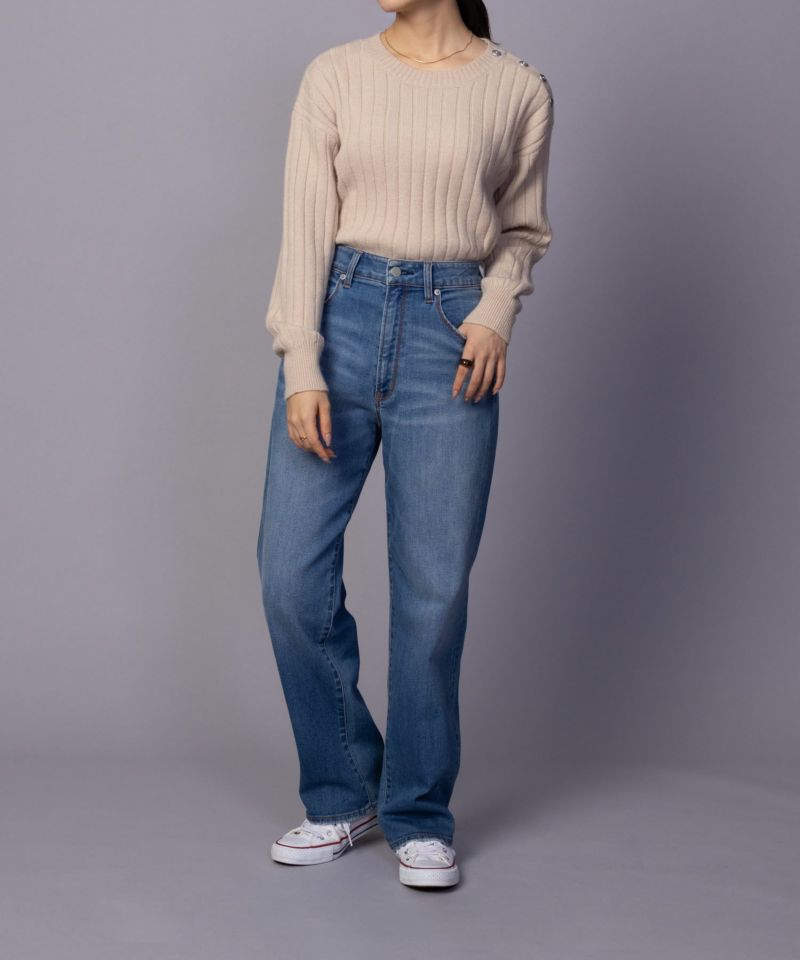 [期間限定価格]nAvy  もちり もちもち 洗えるニット 肩ボタンクルーネック レディース商品画像-28