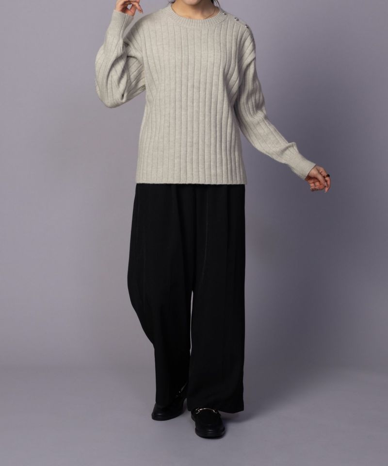 [さらに50%OFF]nAvy  もちり もちもち 洗えるニット 肩ボタンクルーネック レディース商品画像-29