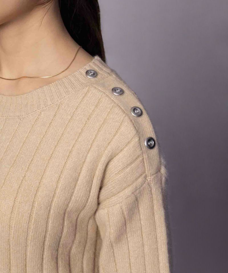 [さらに50%OFF]nAvy  もちり もちもち 洗えるニット 肩ボタンクルーネック レディース商品画像-34