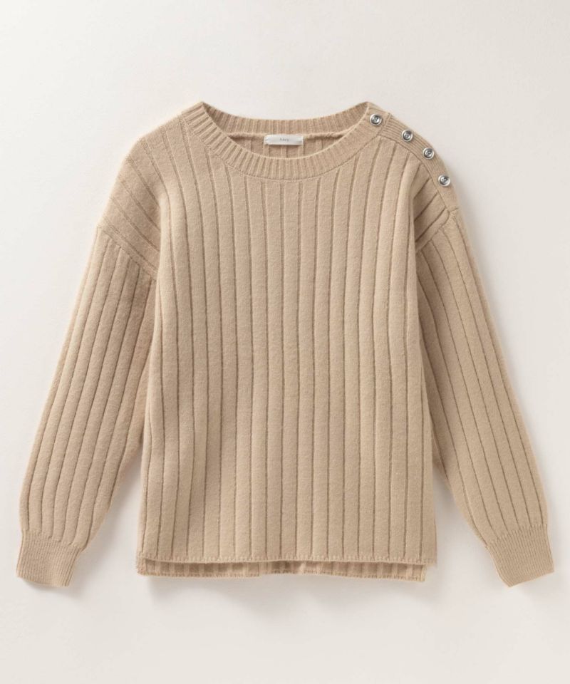 [さらに50%OFF]nAvy  もちり もちもち 洗えるニット 肩ボタンクルーネック レディース商品画像-35