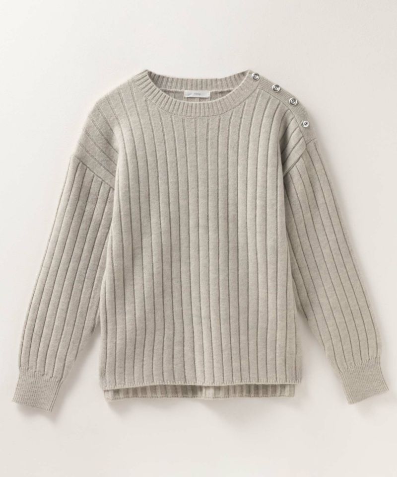 [期間限定価格]nAvy  もちり もちもち 洗えるニット 肩ボタンクルーネック レディース商品画像-37