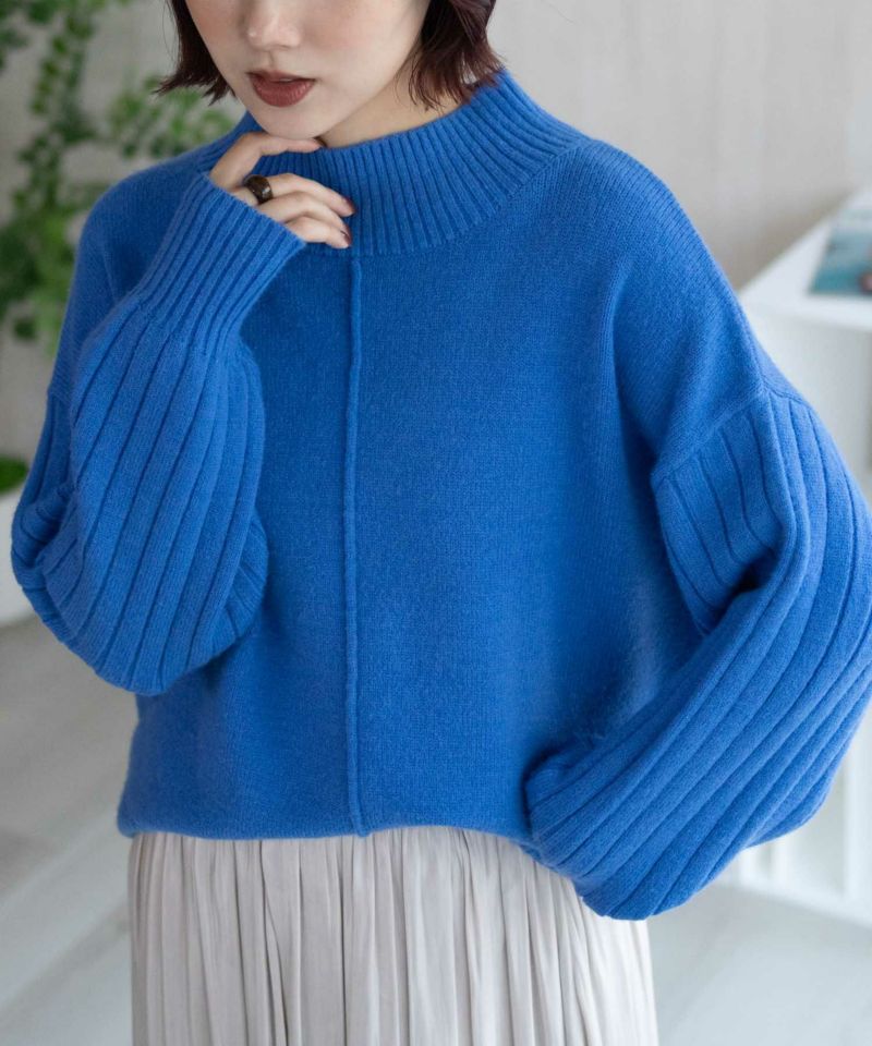 nAvy  もちり もちもち 洗えるニット 切替ハイネック レディース商品画像-1