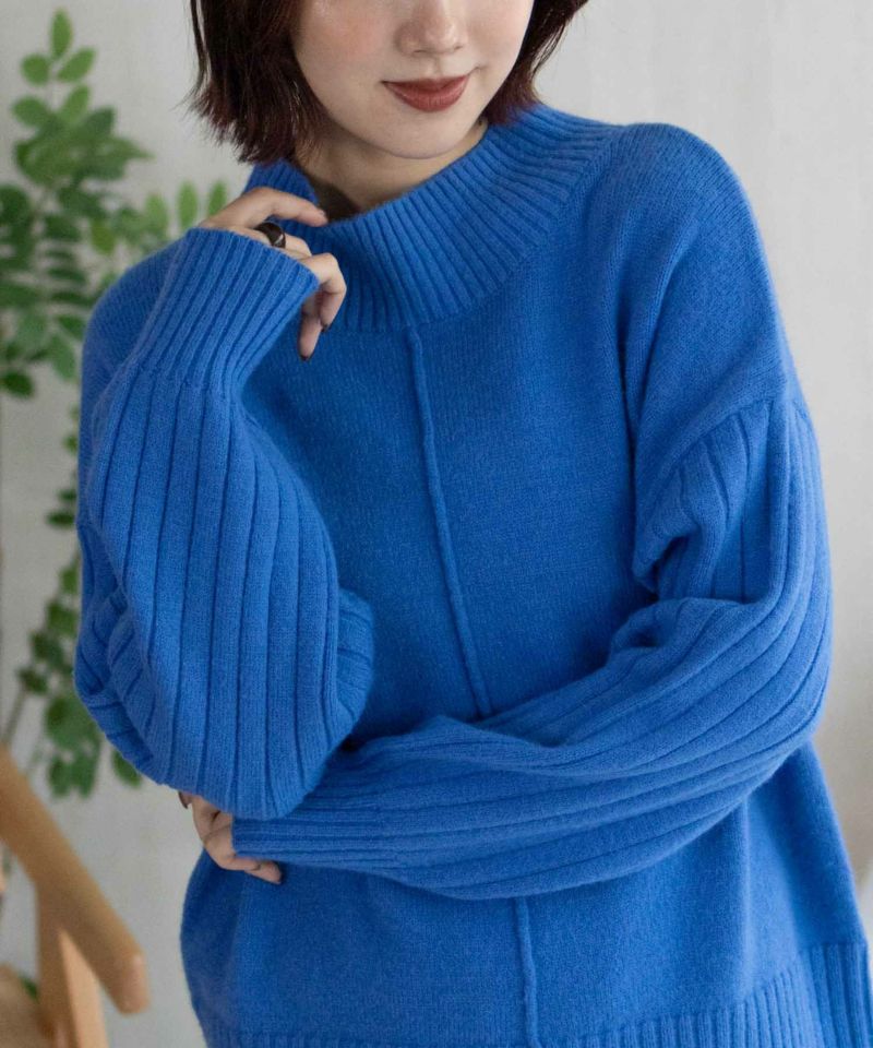 [期間限定価格]nAvy  もちり もちもち 洗えるニット 切替ハイネック レディース商品画像-4