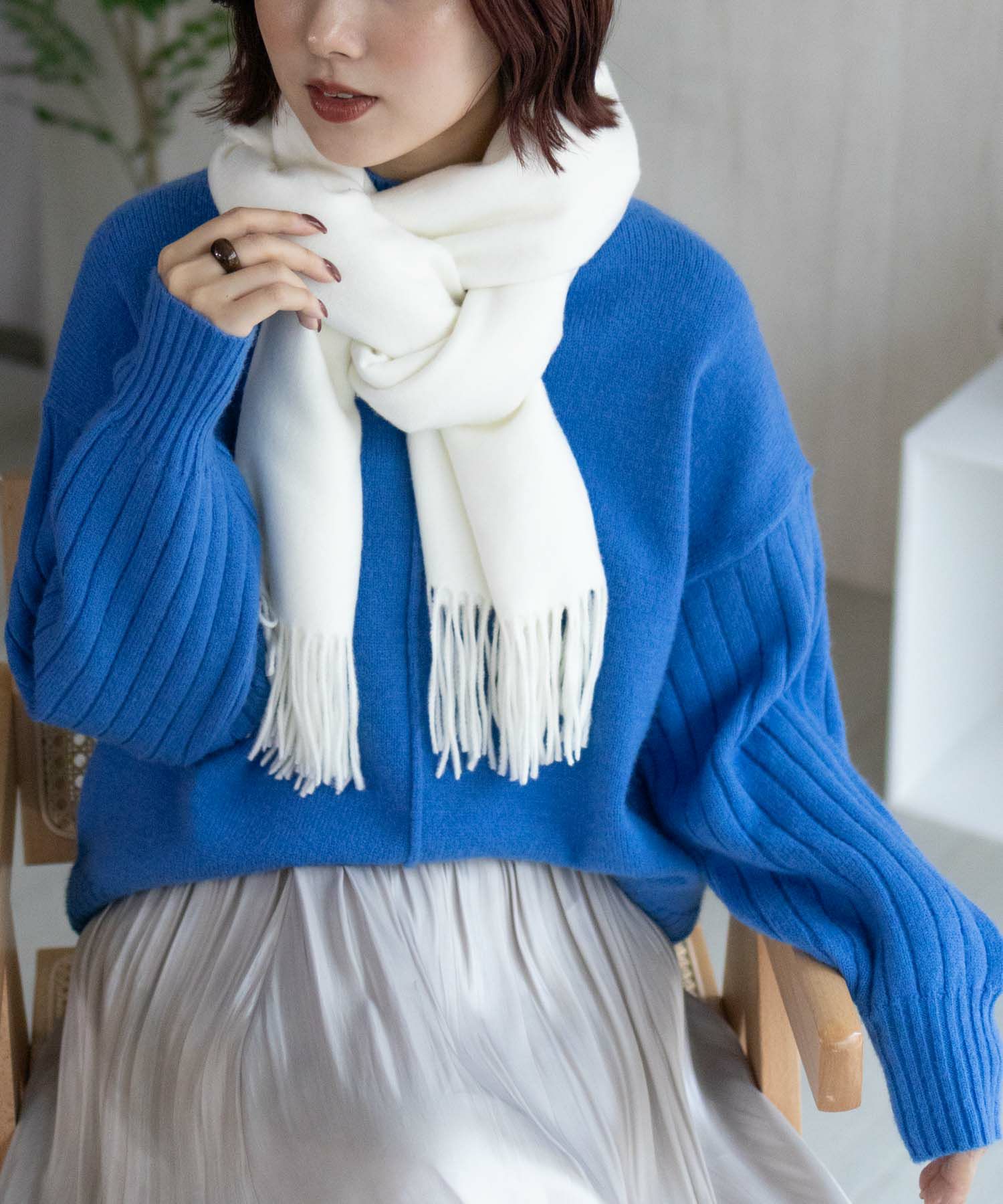 nAvy もちり もちもち 洗えるニット 切替ハイネック レディース