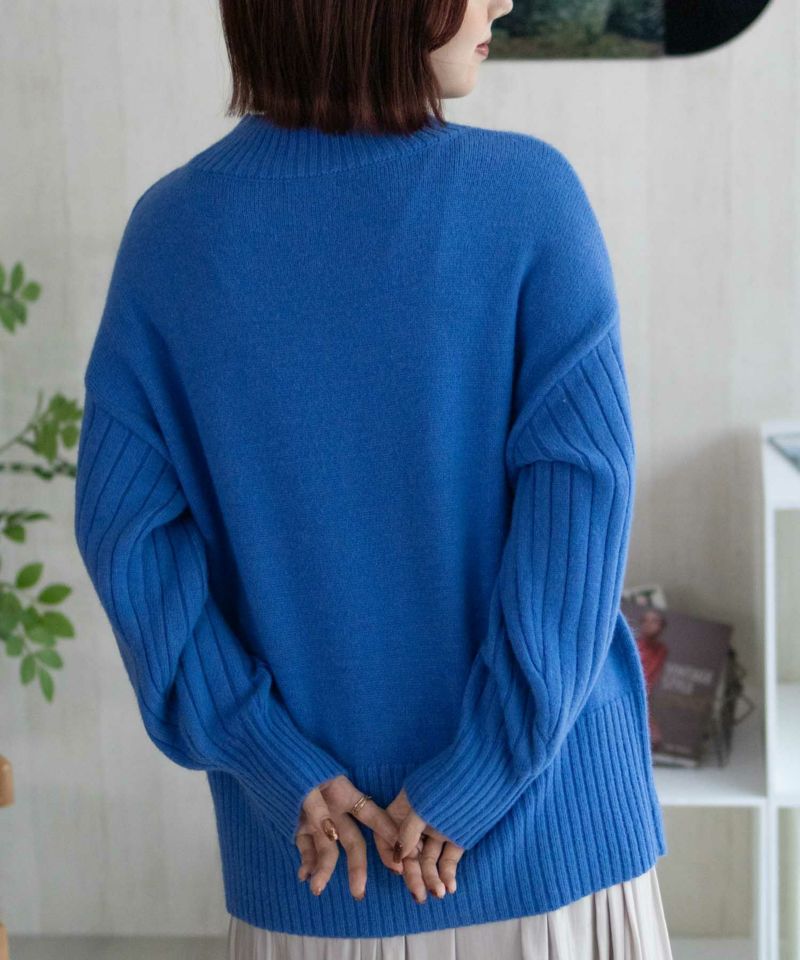 [期間限定価格]nAvy  もちり もちもち 洗えるニット 切替ハイネック レディース商品画像-9