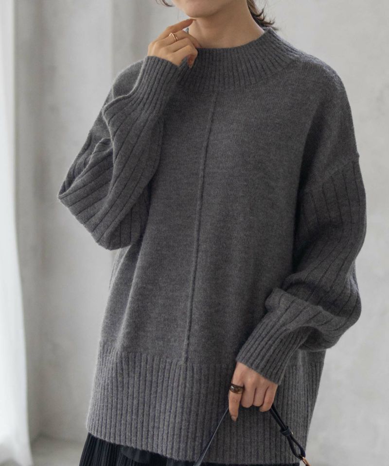 [期間限定価格]nAvy  もちり もちもち 洗えるニット 切替ハイネック レディース商品画像-14