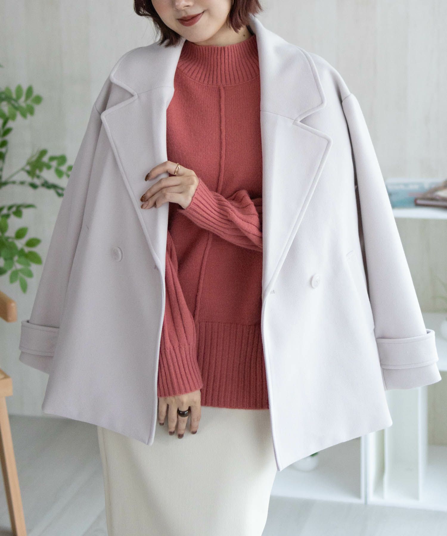 [期間限定価格]nAvy  もちり もちもち 洗えるニット 切替ハイネック レディース商品サムネイル-16