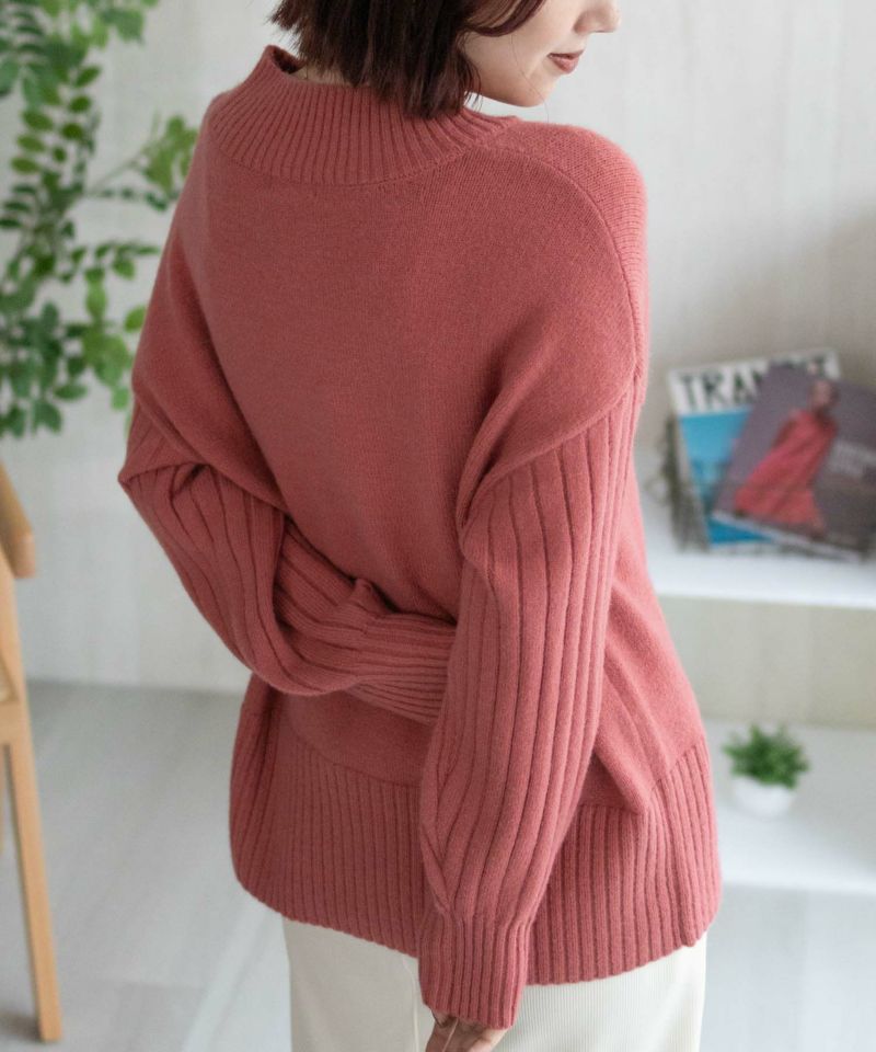 [期間限定価格]nAvy  もちり もちもち 洗えるニット 切替ハイネック レディース商品画像-18