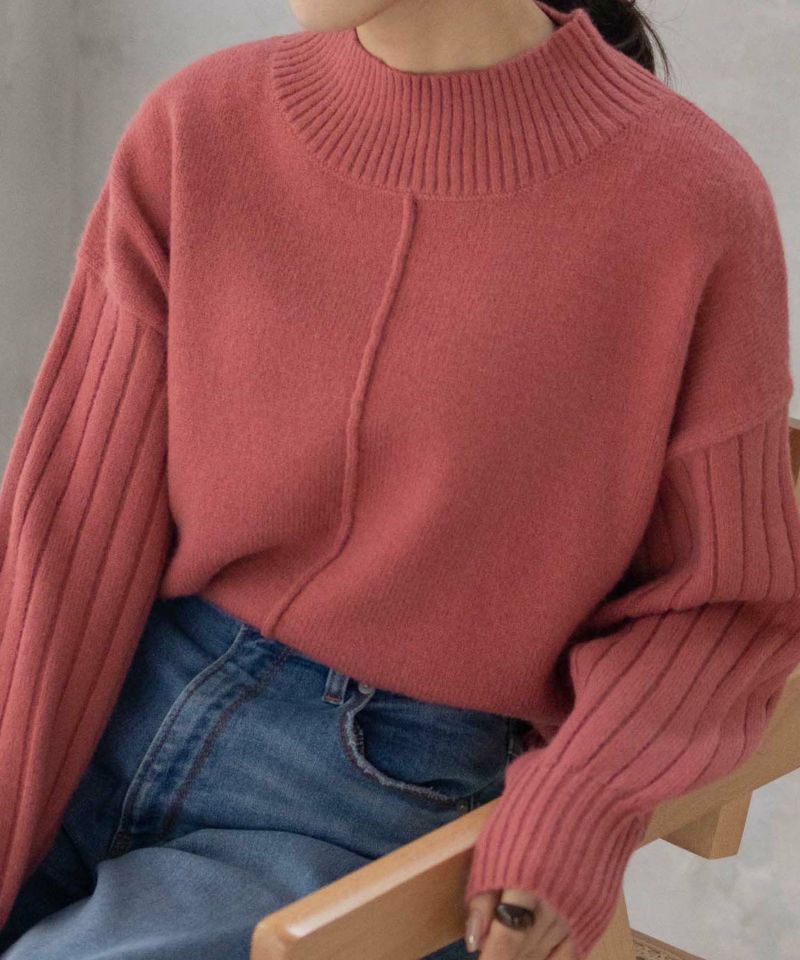 [期間限定価格]nAvy  もちり もちもち 洗えるニット 切替ハイネック レディース商品画像-19