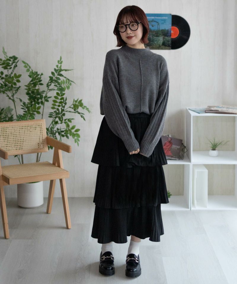 [期間限定価格]nAvy  もちり もちもち 洗えるニット 切替ハイネック レディース商品画像-30