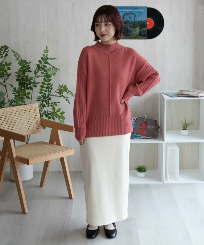 nAvy  もちり もちもち 洗えるニット 切替ハイネック レディース商品画像-31