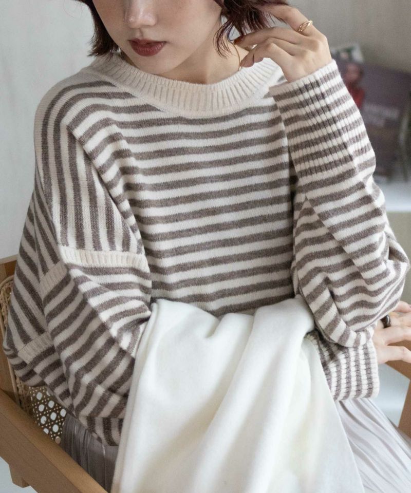 Howdy Marie  ボーダーニットプルオーバー レディース商品画像-5