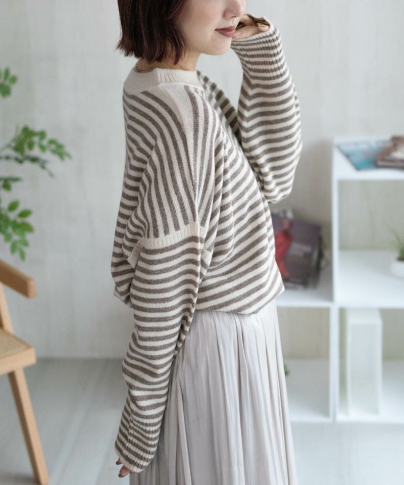 Howdy Marie ボーダーニットプルオーバー レディース商品画像-8