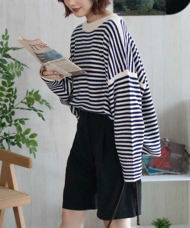 Howdy Marie ボーダーニットプルオーバー レディース商品画像-12