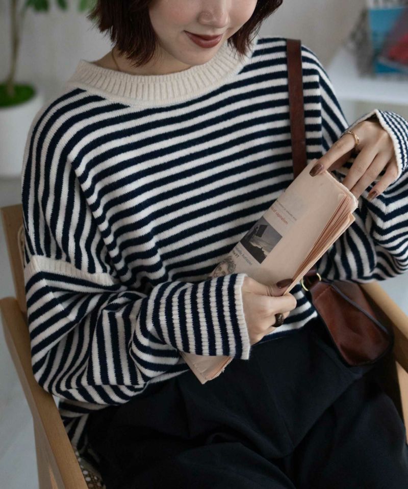 Howdy Marie  ボーダーニットプルオーバー レディース商品画像-13