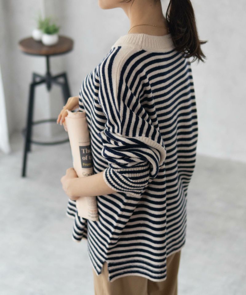 Howdy Marie ボーダーニットプルオーバー レディース商品画像-15