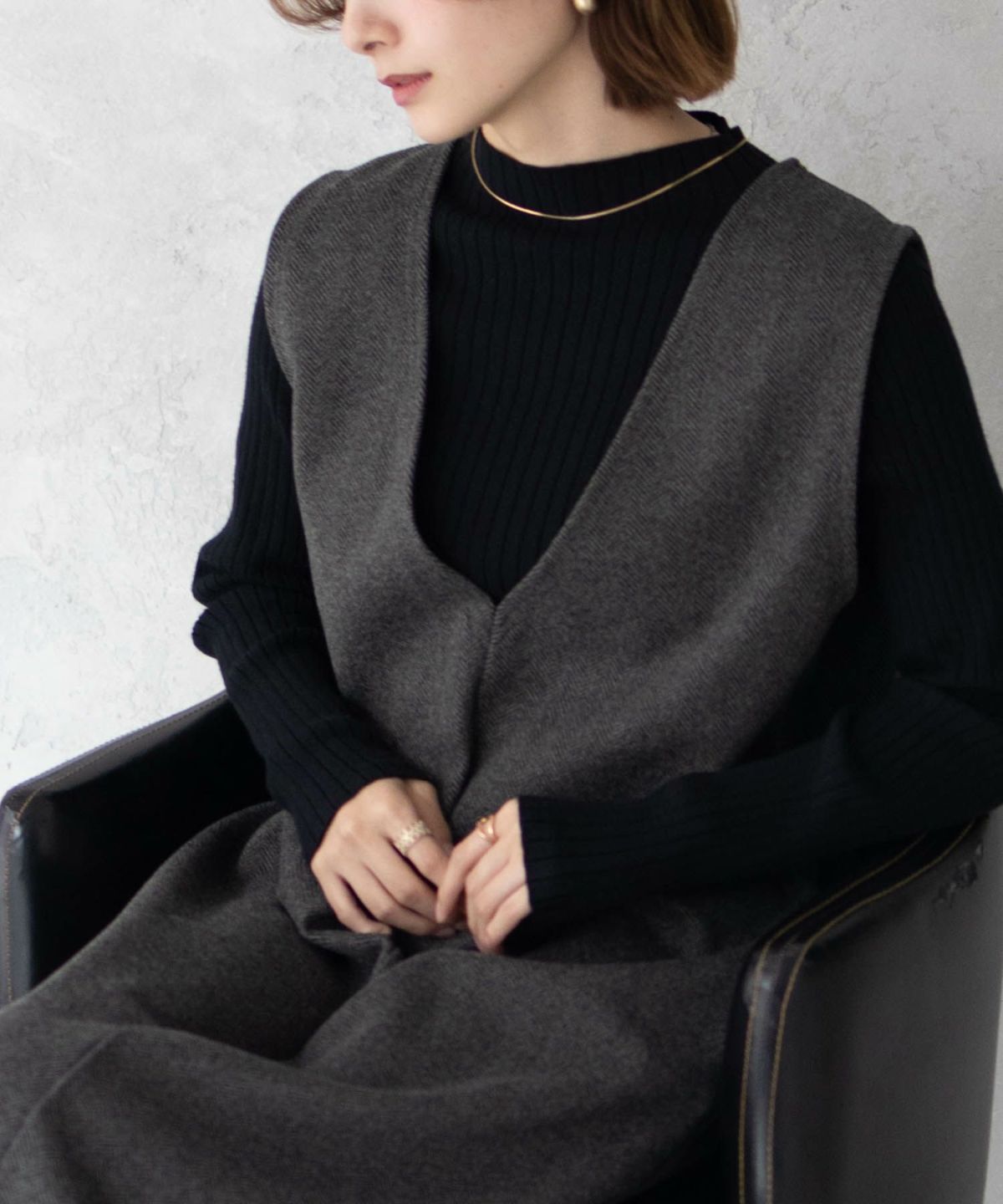 Howdy Marie ポンチ素材 ジャンパースカート レディース