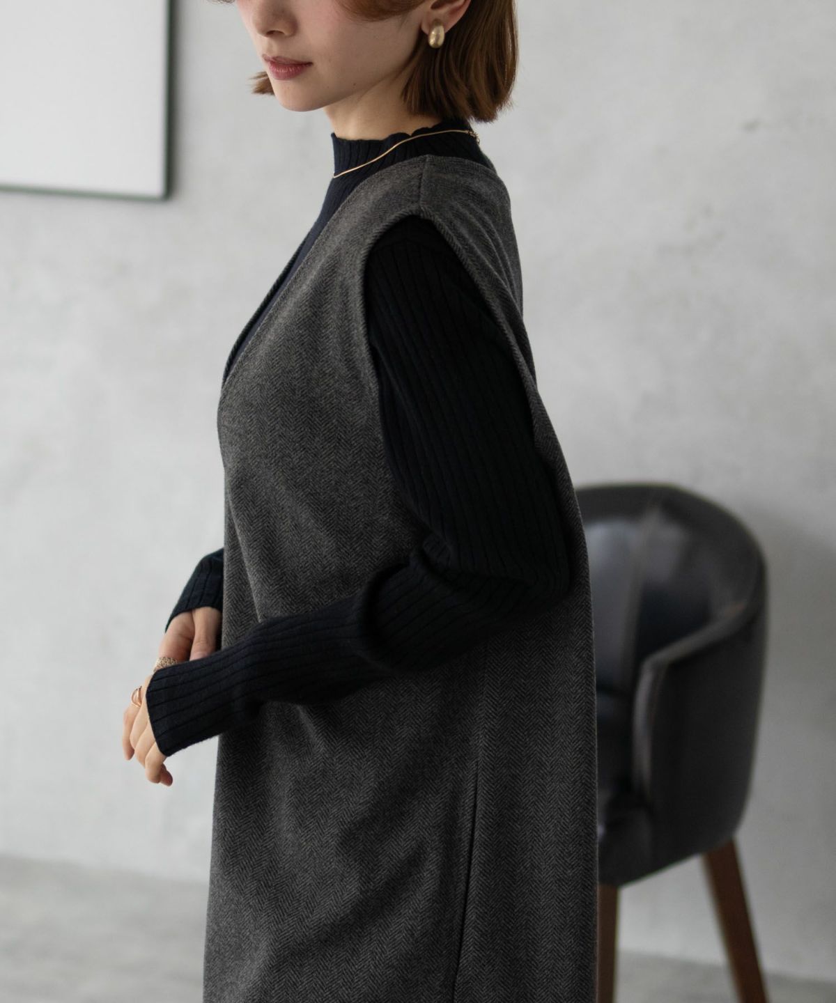 Howdy Marie ポンチ素材 ジャンパースカート レディース