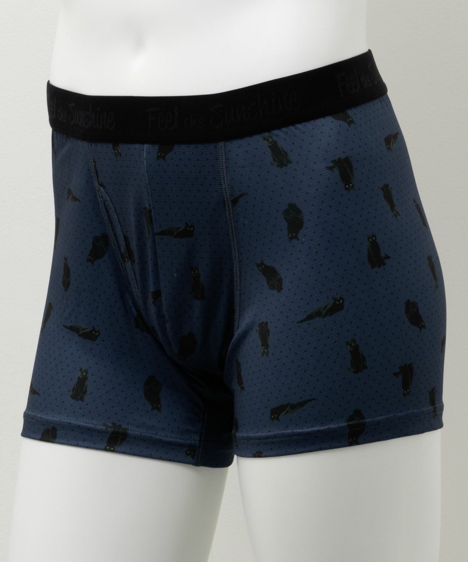 NAVY メッシュボクサーパンツ ネコ柄 メンズ ネコポス 対応商品