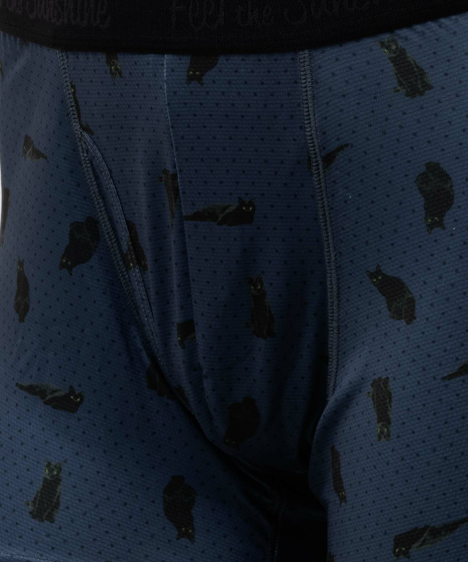 NAVY メッシュボクサーパンツ ネコ柄 メンズ ネコポス 対応商品