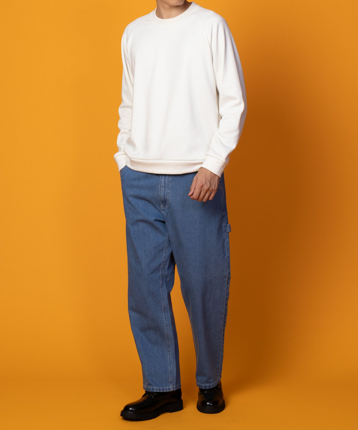 NAVY  温℃ ベルボアクルーネック メンズ商品画像-5