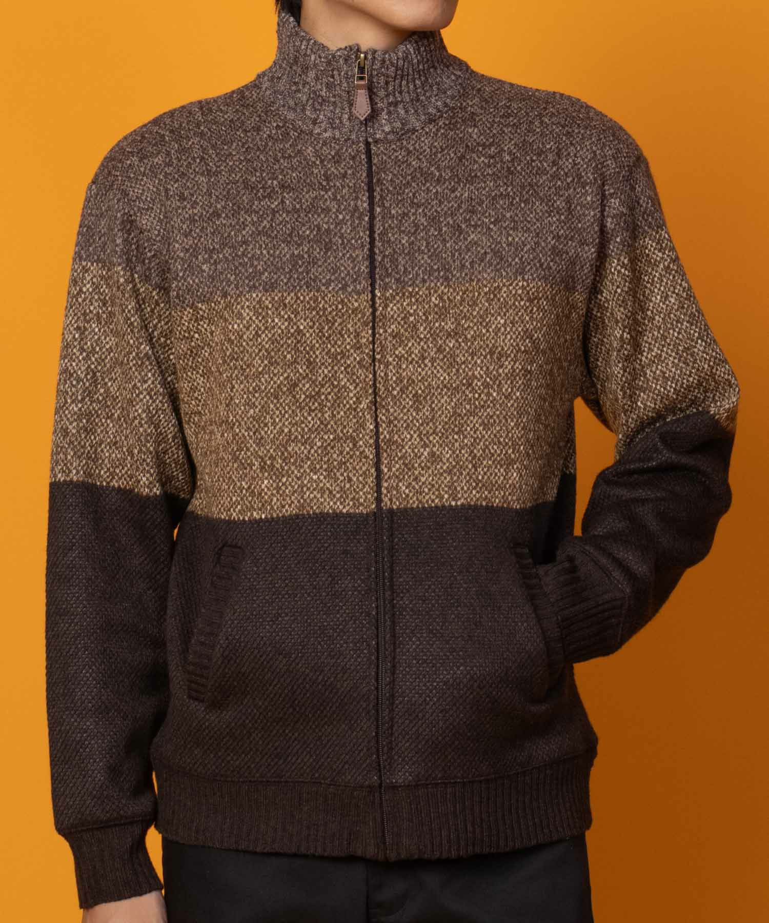 NAVY 温℃ 裏ボアジップスタンドニットジャケット メンズ