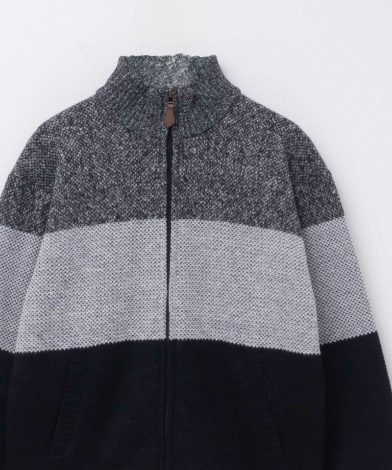 NAVY  温℃ 裏ボアジップスタンドニットジャケット メンズ商品画像-6